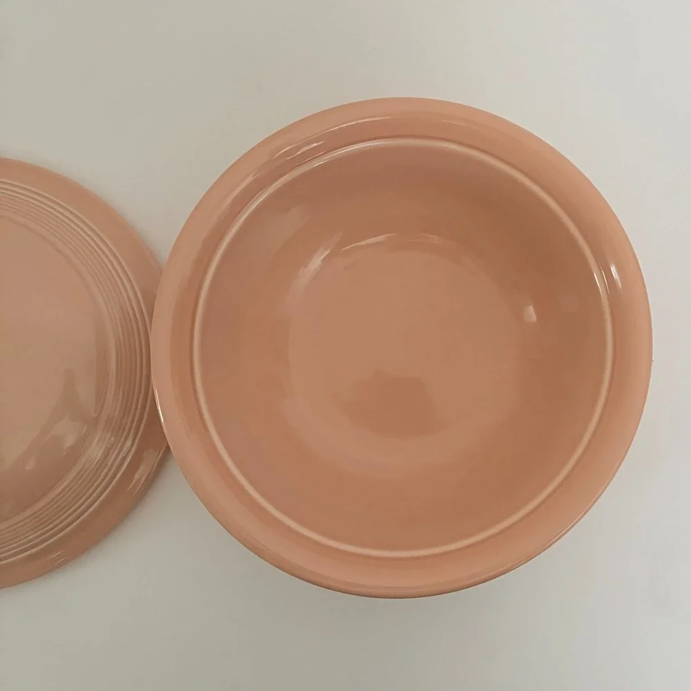 Vintage FIESTA Apricot Covered Lidded Casserole Homer Laughlin Ceramic Made USA